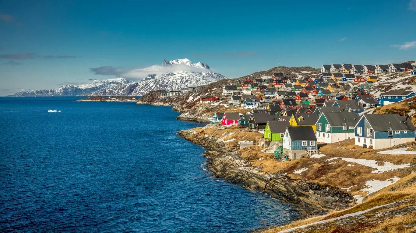 Colorful town on the North Atlantic coast