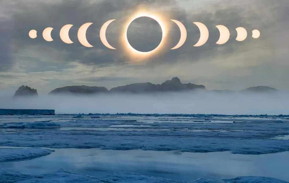 Solar eclipse phase illustration
