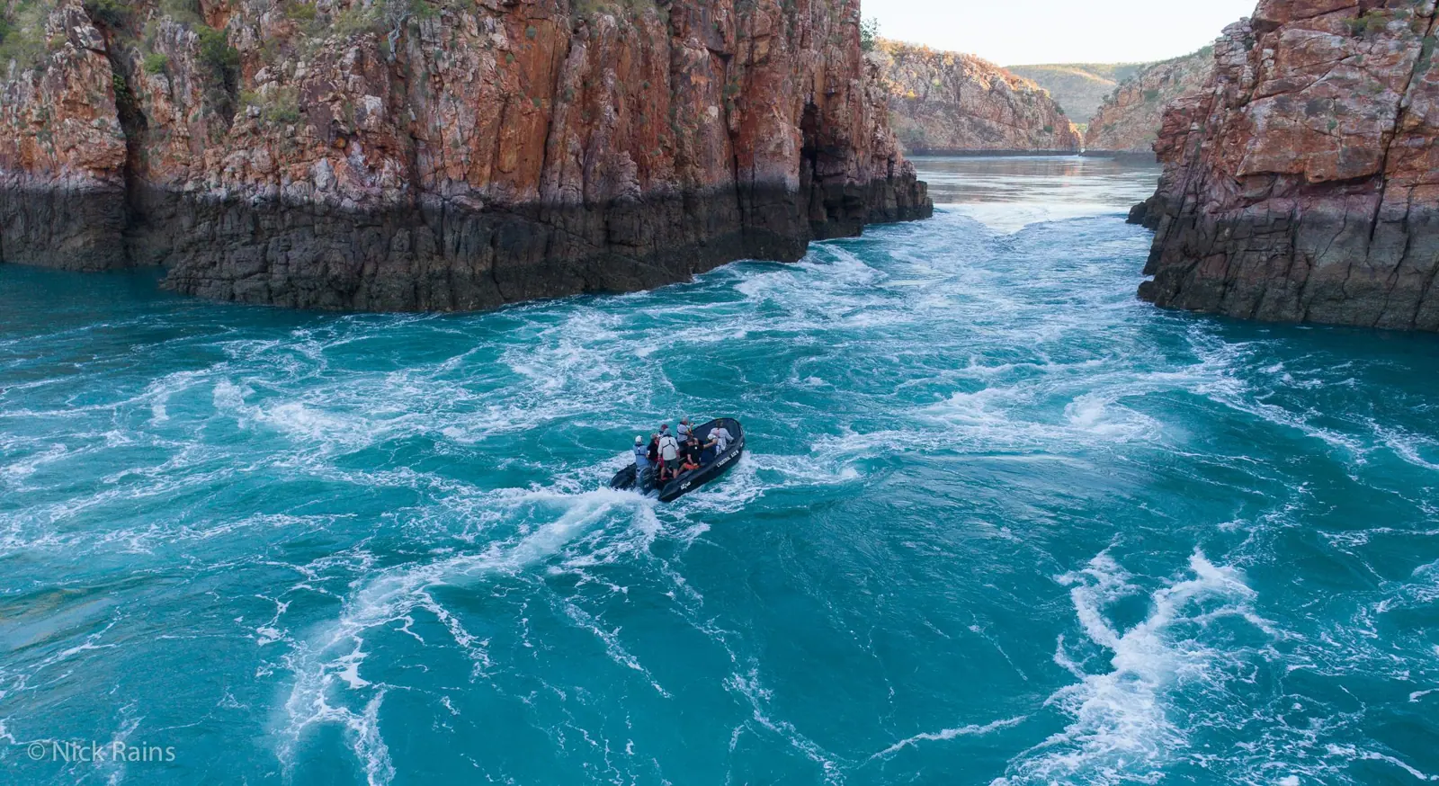 Kimberley tidal channel and expedition boat