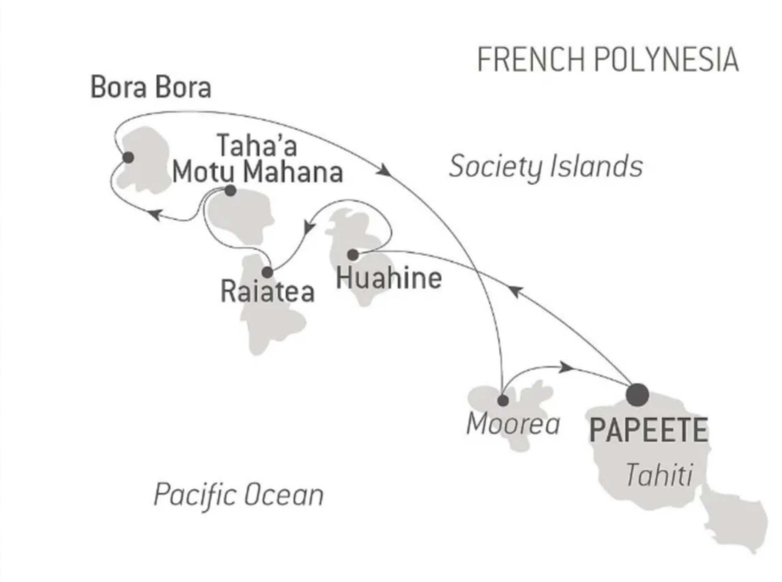 Tahiti · Paul Gauguin South Pacific Cruise, 12 Days route map