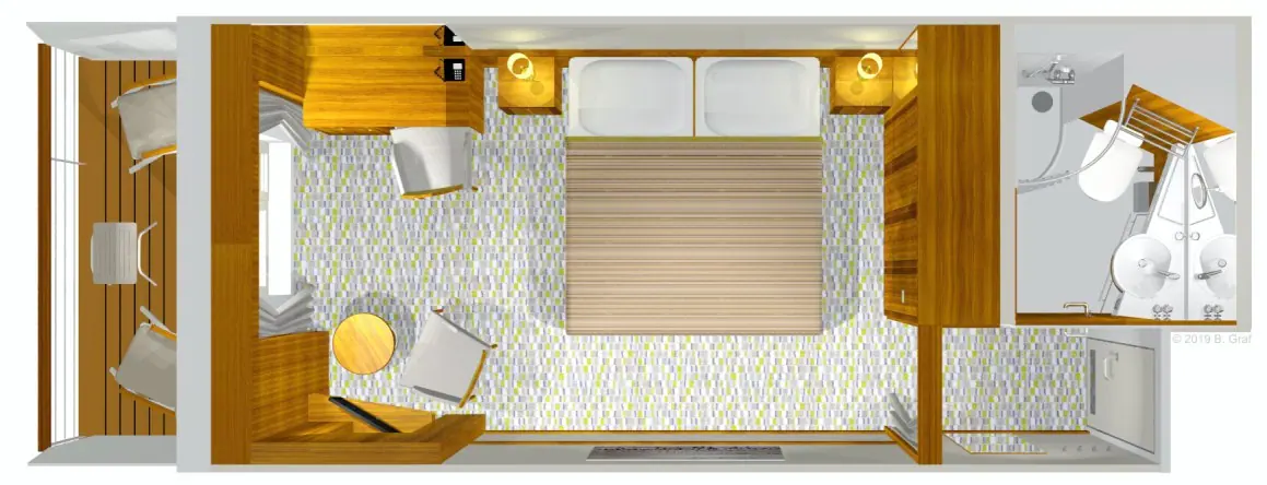 Deck 6 Twin Balcony floor plan