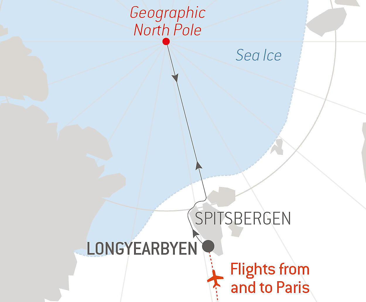 North Pole · Expedition to the Top of the Earth route map image