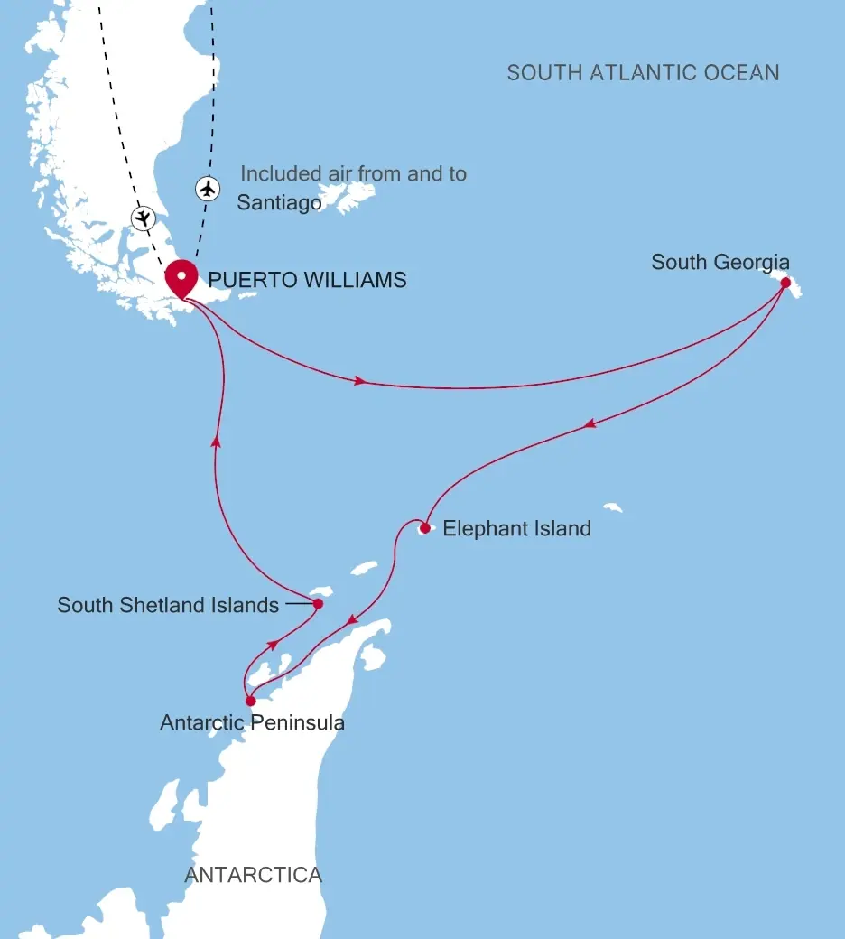 Silver Cloud South Georgia and Antarctic Peninsula Expedition South Georgia and Antarctic Peninsula Core Route