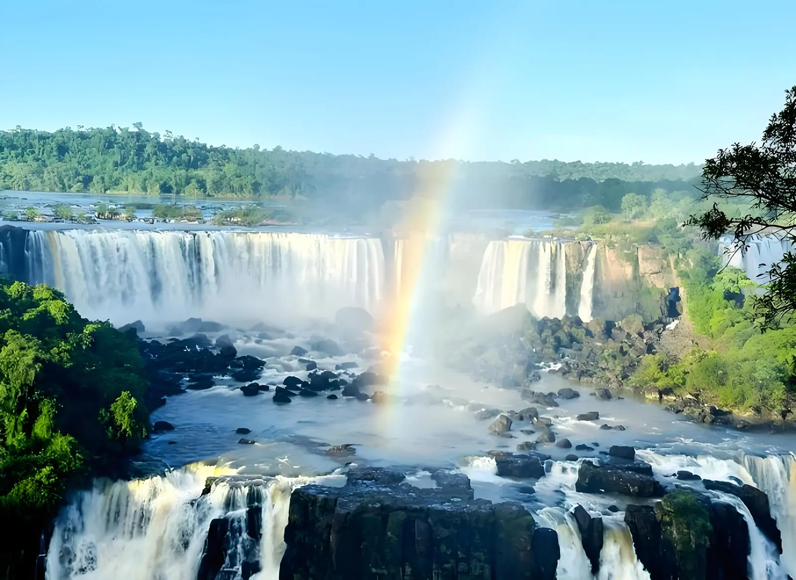 Iguazu Falls and rainbow
