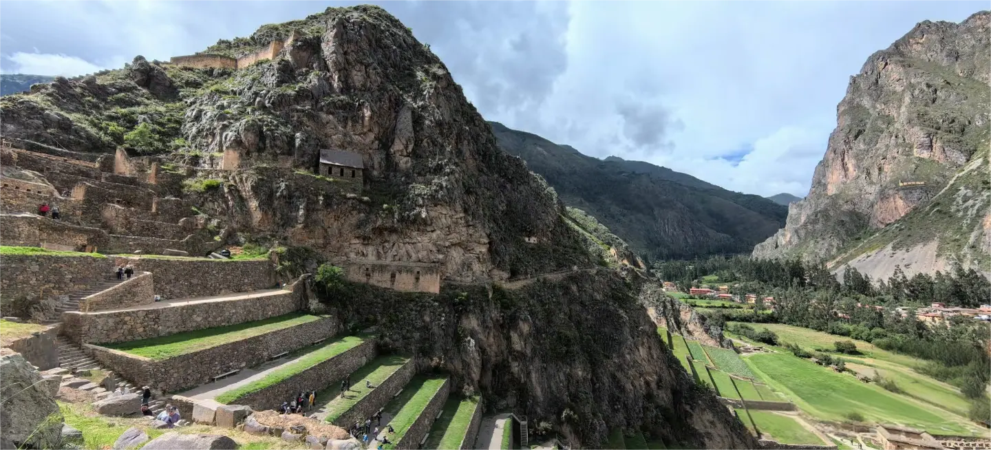 Machu Picchu ruins and Andean valley